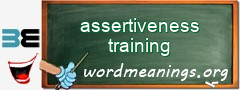 WordMeaning blackboard for assertiveness training